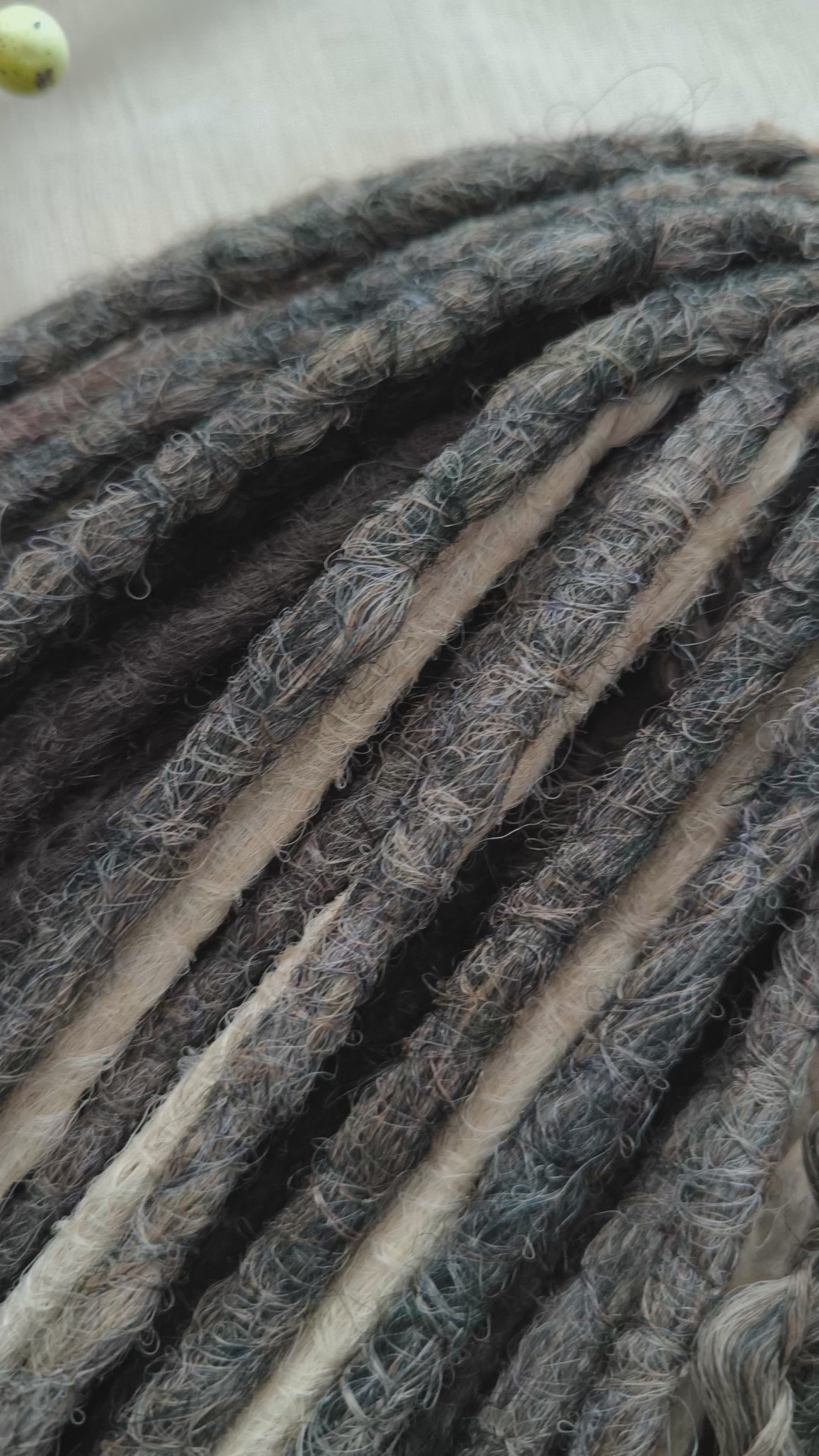 Wheat & Cocoa - a warm, natural blend of crochet dreads in wheat blonde, dark blonde with a smooth ombré transition, brown, and rich cocoa tones.

Length - 22-24 inches (55-60 cm)
Thickness of the dreads - ±0.8-1 cm