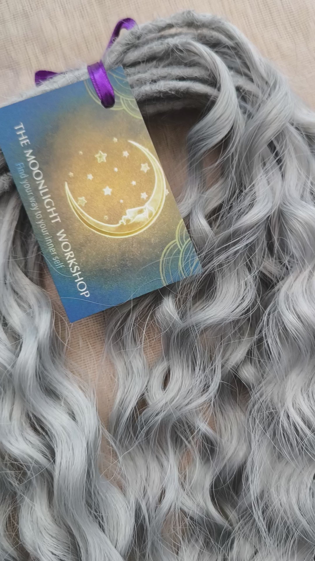 Silver soft, lightweight, and reusable synthetic double ended regular curls (NOT BRUSHABLE).