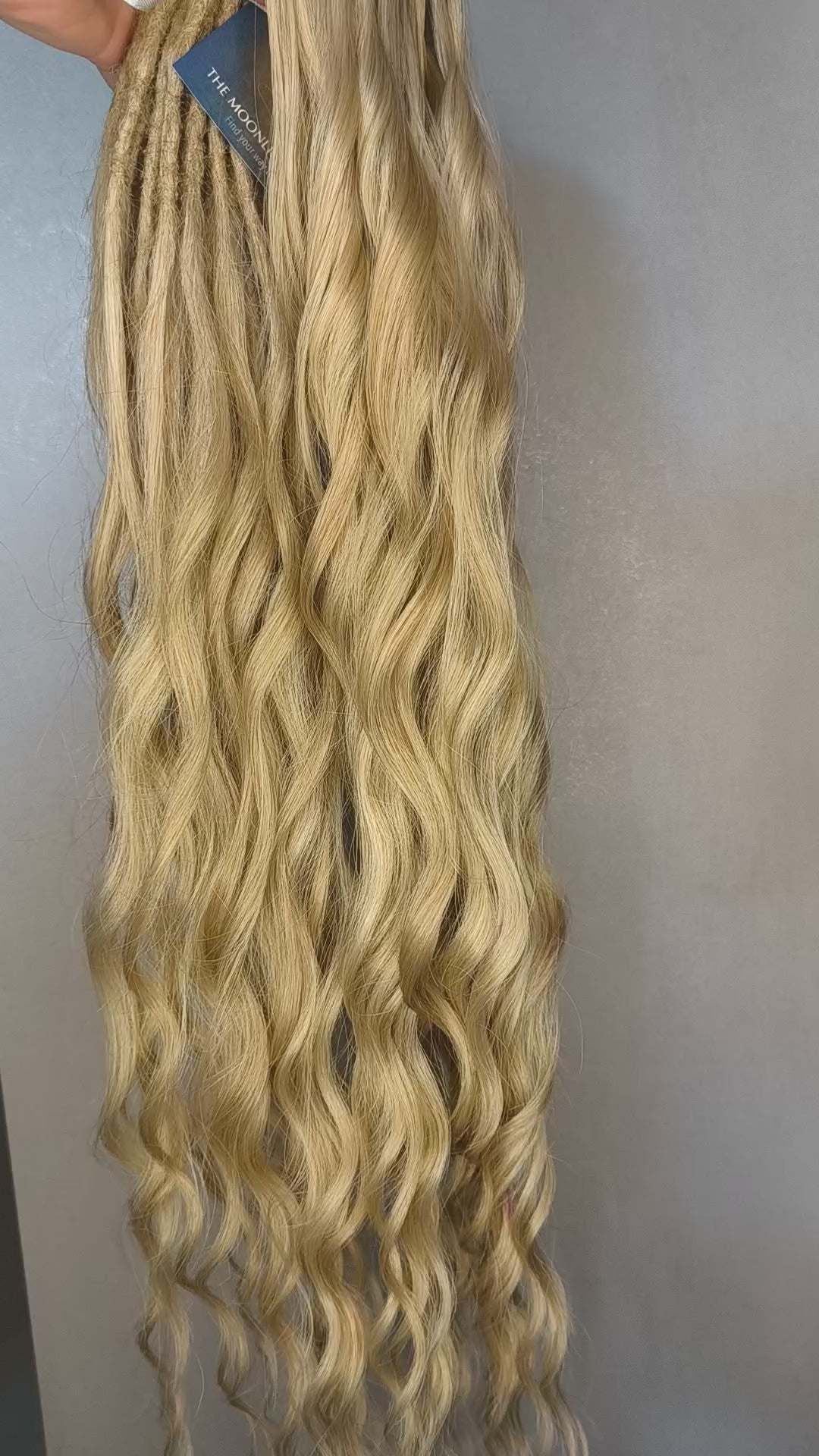 Natural golden blonde  BRUSHABLE synthetic DE dreaded curls (regular, braided middle, or push-up) 