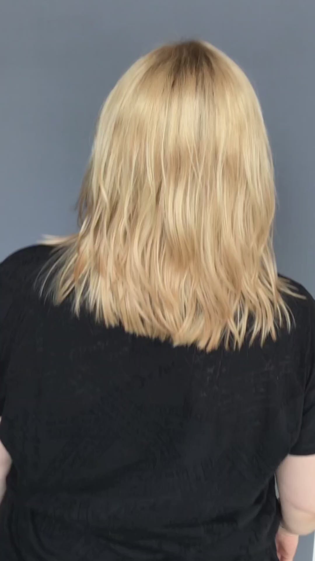 Soft, lightweight, and reusable synthetic set of 2 shades of blonde double ended regular curls (NOT BRUSHABLE): platinum blonde and ombre from light brown to wheat blonde.